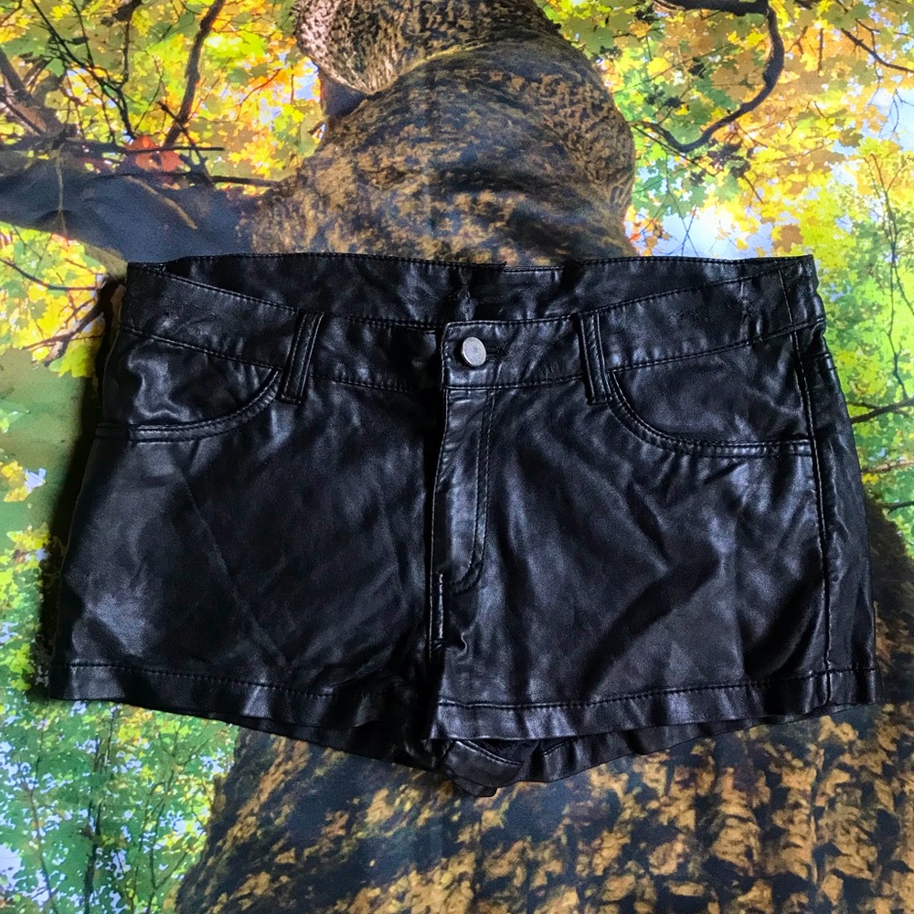 H&M faux leather shorts